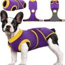 Kuoser Recovery Suit for Dogs Cats After Surgery, Professional Pet Recovery Shirt Dog Abdominal Wounds Bandages, Substitute E-Collar & Cone,Prevent Licking Dog Onesies Pet Surgery Recovery Suit (Medium (Back:13.4-16.1'', Weight:14-25 LB))