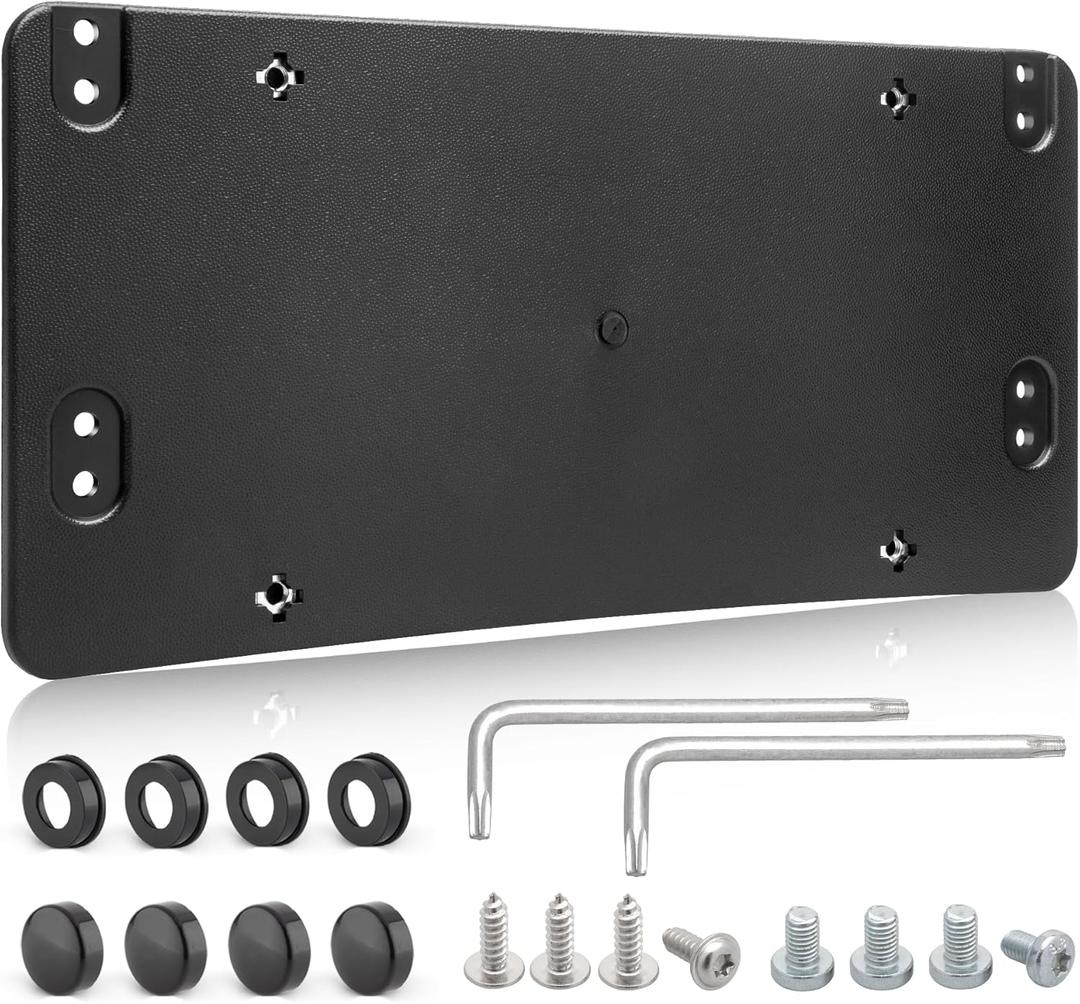 RED WOLF Rear License Plate Bracket Fit for 2008-2024 Mercedes-Benz Replace for Tail Bumper Car Tag Holder Frame Replace OE 1698170211 A0008101711 w/Mounting Screws Cover Wrench