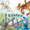 2 x Telescopic Suction Cup Easter Bunny Pop Tube Toy  Easter Egg Fillers Basket Stuffers Essentials Sensory Fidget Gifts Party Favors4pcs