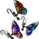BESPORTBLE 3Pcs Butterfly Decorations for Plant Pot - Iron and Glass Hanging Butterfly Ornaments, Flower Pots Bonsai Hangers Figurines, Outdoor Garden Pendant Decor (Assorted Color)