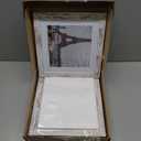 10x10 Picture Frame Set of 4, Made of Glass and Distressed White Wooden Frame - Display Picture 8x8 with Mat or 10 x 10 Without Mat, 10 by 10 Photo for Wall or Tabletop