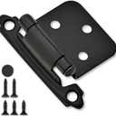 50 Pack 25 Pairs 1/2" Overlay Cabinet Door Hinges Matte Black Self Closing Kitchen Cabinet Hinge Black Cabinet Door Hinges Cupboard Variable Flush Cabinet Hinge