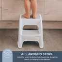 Dreambaby Toddler & Me 2 Step Stool - Designed for Kids & Adults - Holds up to 300lbs Maximum Weight Capacity - 10.5inch Tall & 15.4inch Wide - with Anti Slip Base Pads - Grey - Model L6072