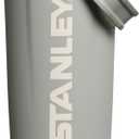 STANLEY Vitalize Shaker Bottle 20 oz | Leakproof Insulated Stainless Steel Shaker Cup | Base Storage and Twist On Fast Flow Lid | Protein Shakes and Pre Workout Powder | BPA-Free | Sage Grey