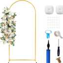 Ascoza Metal Arch Backdrop Stand 6.6FT Gold Wedding Arch Backdrop Stand Balloon Arched Frame for Birthday Party Wedding Baby Shower Graduation Ceremony Decoration (6.6 x 3.3FT (HxW))