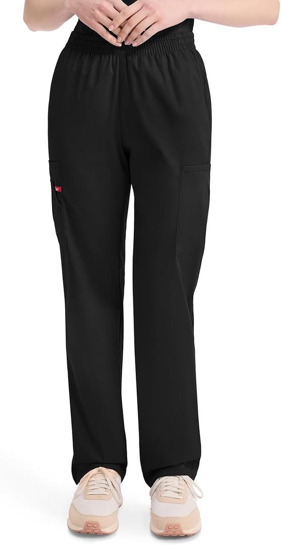 Dickies EDS Signature Scrubs for Women, Elastic Waist Pull-On Cargo Pants for Women in Soft Brushed Poplin - 86106, 4XL