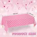 WNINK 2 Pack Pink and White Polka Dot Tablecloths Pink Disposable Plastic Waterproof Table Cover, 54" x 108", for Birthday, Wedding, Bridal Shower, Bachelor, Pink Girl Party, and Picnic