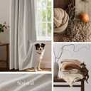 NICETOWN 100% Blackout Linen Curtains 90" Long for Bedroom, Thermal Insulated Living Room Curtains with Liner, Farmhouse Style Linen Blend Window Draperies for Dining Room (2 Panels, 52" W, Natural)