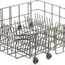 Upgraded DD82-01384A DD81-02295A Dishwasher Rack Replacement Parts for Samsung Dishwasher Lower Dish Rack 22.5'' D x 20.5'' W Basket Wheels Rollers DW80M2020US DW80R2031US Bottom Dishrack Assembly