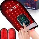 Cordless Red Light Therapy Glove for Hand, 5000mAh Rechargeable Dual-Sided 112 LEDs 660nm&850nm Infrared Light Therapy Device for Hand Fingers Wrist Joint Pain Relief (Black)