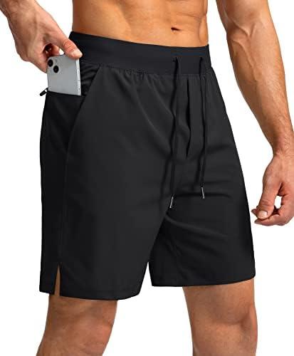 Men's Running Shorts with Zipper Pockets 9 Inch/ 7 Inch / 5 Inch Lightweight Quick Dry Gym Workout Athletic Shorts for Men
 L Black