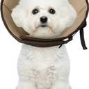Dog Cone Collar After Surgery, Adjustable Soft Recovery Cone for Small Dogs to Stop Licking, Light-Weight Comfortable Elizabethan Collar for Dogs Anti-Bite Lick Protective Wound (Brown, S)