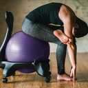 Gaiam Classic Balance Ball Chair – Ergonomic Stability Chair for Desk & Office | Yoga Ball Seat with Base, Air Pump, & Exercise Guide | Improves Posture & Core Strength (300 lb Capacity)