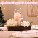 24 Pcs Floating Candles for Centerpieces and Floating Flowers Artificial Flowers Head Vase Filler for Party Home Table Wedding Centerpieces Decoration (Pink)