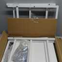 Somdot White Nightstand with Charging Station and LED Light for Bedroom, Tall 4 Drawers Dresser with Fabric Bins for Bedside Kids Dorm Room Closet Laundry Entryway, White Leather