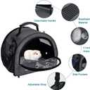 Guinea Pig Carrier, Small Pet Hamster Carrier Bag, Rabbit Bunny Travel Carrier Outdoor Handbag, Breathable Carrier for Small Animals with Water Bottle Holder & Removable Liner (Grey-Large)