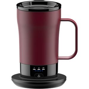 Self-Heating Coffee Mug, 14oz Heated Coffee Mug - Rechargeable Temperature Control Coffee Mug Keep Coffee Hot, Smart Mug Great Gift for Coffee Lovers & Slow Sippers (Burgundy)