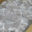 Goodluck 80PCS 12oz Diamond Stemless Plastic Wine Whiskey Glasses,Gold Rim
