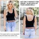 2 x WERFORU 2 Pack Womens Skinny Elastic Waist Belt With Gold Buckle Thin Stretchy Belt for Dress Jeans (A-black+brown)