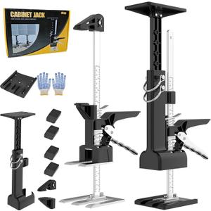 KJE 2PCS Cabinet Jacks for Installing Cabinets, Labor Saving Arm Jack with 330 LBS,0 to 23.4 inches, Hand Lifting Jack Tool, Adjustable 3rd Hand Support System, Cabinet Installation Tools