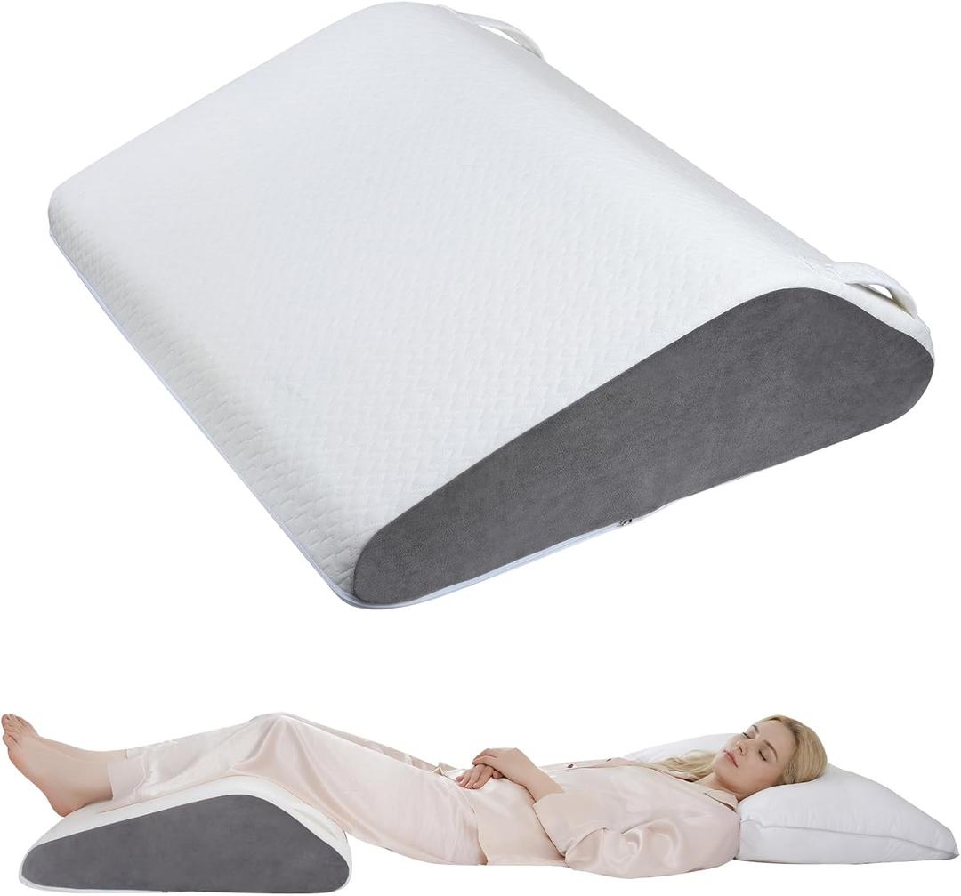 Vekkia Knee Pillow for Back Sleeping, 7" Wedge Pillow for Knees & Leg, Versatile Wedge with Dual Handles,Comfortable Support for Post-Surgery, Lower Back&Hip Pain Relief, Blood Circulation, Swelling