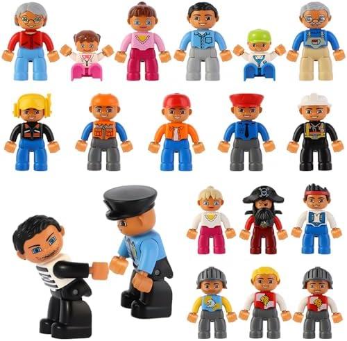 Minifigures Pack, 19PCS People Figures Only Series Building Block, Kids Mini Action Figures for Christmas Stocking Stuffers, Xmas Toys Figures Minifigs Gifts, Birthday Party Favors for Boys and Girls