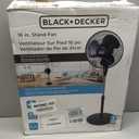 BLACK+DECKER 16 Inches Stand Fan with Pedestal Base, Height Adjustable Pedestal Fan with Remote and Touch Control Panel, Free Standing Fan with 90-Degree Oscillating and 3-Speed Settings, Black