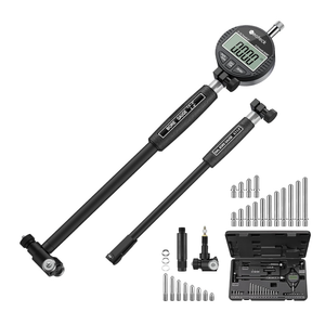 Neoteck Digital Dial Indicator Bore Gauge with 0.7"-6"/0.0005" Measuring Range and 6" Measuring Depth Dial Bore Gauge Set with 23PCS Anvils for Engine Cylinder Measurement-Black