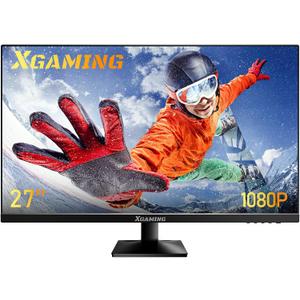 27 Inch Monitor, 1080P Ultra Wide FHD Frameless Computer Monitor 100Hz, 1ms, 99% sRGB, Low Blue Light, HDMI VGA Home Office Gamer Monitor, Desk Wall Mouted VESA, Dual Speakers, Tilt Adjustable, Black (27inch Flat Display)