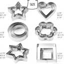 18 Pieces Metal Cookie Cutters, Stainless Steel Molds Flower Square Heart Round Star Shapes for Home Holiday Mother's Day