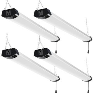hykolity 4FT 70W LED Shop Light Linkable, 8000lm(300w Equivalent), 5000K Utility Shop Lights for Garages, Workshops, Basements, Hanging or FlushMount, with Power Cord and Pull Chain, ETL, 4 Pack