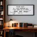Fear Not for I Have Redeemed You Wall Art: 32x12 Inch Framed Christian Scripture Sign, Isaiah 43:1 Bible Verse Wooden Wall Decor, Rustic Farmhouse Religious Home Decor for Living Room Bedroom
