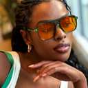 FEISEDY Amber Blue Light Glasses for Computer Gaming Orange/Yellow lens Anti Eyestrain Sleep Glasses G2835