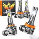 H11/H8/H9 9005/HB3 Light Bulbs Combo, 180,000LM, 1000% Brighter