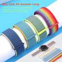 20mm Nylon Band for Samsung Galaxy Watch 7/ 6/ 5/ 4/ FE 40mm 44mm/ active 2/ Galaxy Watch 5 Pro 45mm/ 4 Classic 42mm 46mm/ Galaxy 6 Classic 43mm 47mm, 6 Pack Fabric Wristband Sport Loop Strap for Women Men