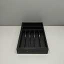 Premium Silverware, Flatware and Utensil Organizer for Kitchen Drawers, Food-Safe Contract Grade, Expandable from 14.5 to 25 In, Black Bamboo (De 35 cm  63 cm noir)