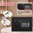 1.2 Cubic Feet Small Fire Safe Box for Home, Fireproof Lock Box, Security Money Safe with Digital Keypad, Spare Keys and Removable Shelf, Personal Home Safes for Money, Jewelry, ID Documents