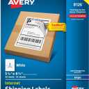 Avery Half-Sheet Printable Shipping Labels, 5.5" x 8.5" Customizable Stickers, White, 50 Blank Mailing Labels, Great for Mailing, Shipping, Organizing, and More (8126)