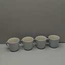 Stoneware Coffee Mug Set of 4, Stylish Modern Beige-Blue Cups, 14.5 Oz Ceramic, Dishwasher and Microwave Safe, Solid Mediteran Set