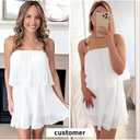 WEAREWE Women's Summer Sleeveless Jumpsuit Chiffon Romper Casual Beach Cover-up Dressy Outfit P (Medium)