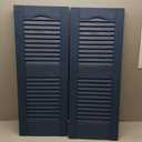Ekena Millwork Lifetime Vinyl LL1S12X05500CB Standard Cathedral Top Center Mullion, Open Louver Vinyl Shutters, w/Installation Shutter-Lok's & Matching Screws (Per Pair), 12"W x 55"H, Classic Blue