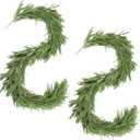 12FT (2 Pcs * 6 FT) Christmas Artificial Norfolk Pine Garland, Real Touch Faux Greenery Garland for Holiday Mantle, Fireplace, Staircase Front Door, Dining Table Indoor & Outdoor Xmas Decor