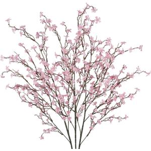 3 Pcs Cherry Blossom Branches Artificial Flowers for Spring Summer Indoor Decoration Faux Cherry Blossom Long Stems Light Pink Silk Fake Flowers for Tall Vase Arrangements Home Wedding Table