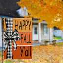 Fall House Yard Garden Flag 28 x 40 Inch Outside Double Sided Burlap Happy Fall Y'all Welcome Flag Farmhouse Holiday Patio Lawn House Outdoor Decorations