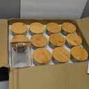 Glass Jars with Bamboo Lids 20 oz, 12 Pcs Stackable Kitchen Glass Pantry Storage Containers with Airtight Bamboo Lids for Rice, Candy, Sugar, Flour, Nuts, Cookie, Bean