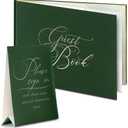 Wedding Guest Book  Guest Book Wedding Reception  Polaroid Guest Book for Wedding  Polaroid Wedding Guest Book, Green Linen with Gold Foil, 100 Acid-Free Pages