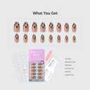 BTArtbox Press On Nails Almond - Gilder Roar, Sparkly Leopard Medium Press On Nails with Glue and Adhesive Tabs for Women, Soft Gel Glue On Nails in 16 Sizes - 32 Stick On Nails Kit