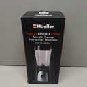 Mueller Smoothie Blender for Smoothies - Personal Blender for Shakes, Frozen Drinks, Baby Food & More, 15oz Travel Cup and Lid, Durable Stainless Steel Blades for Powerful Blending Performance, Black