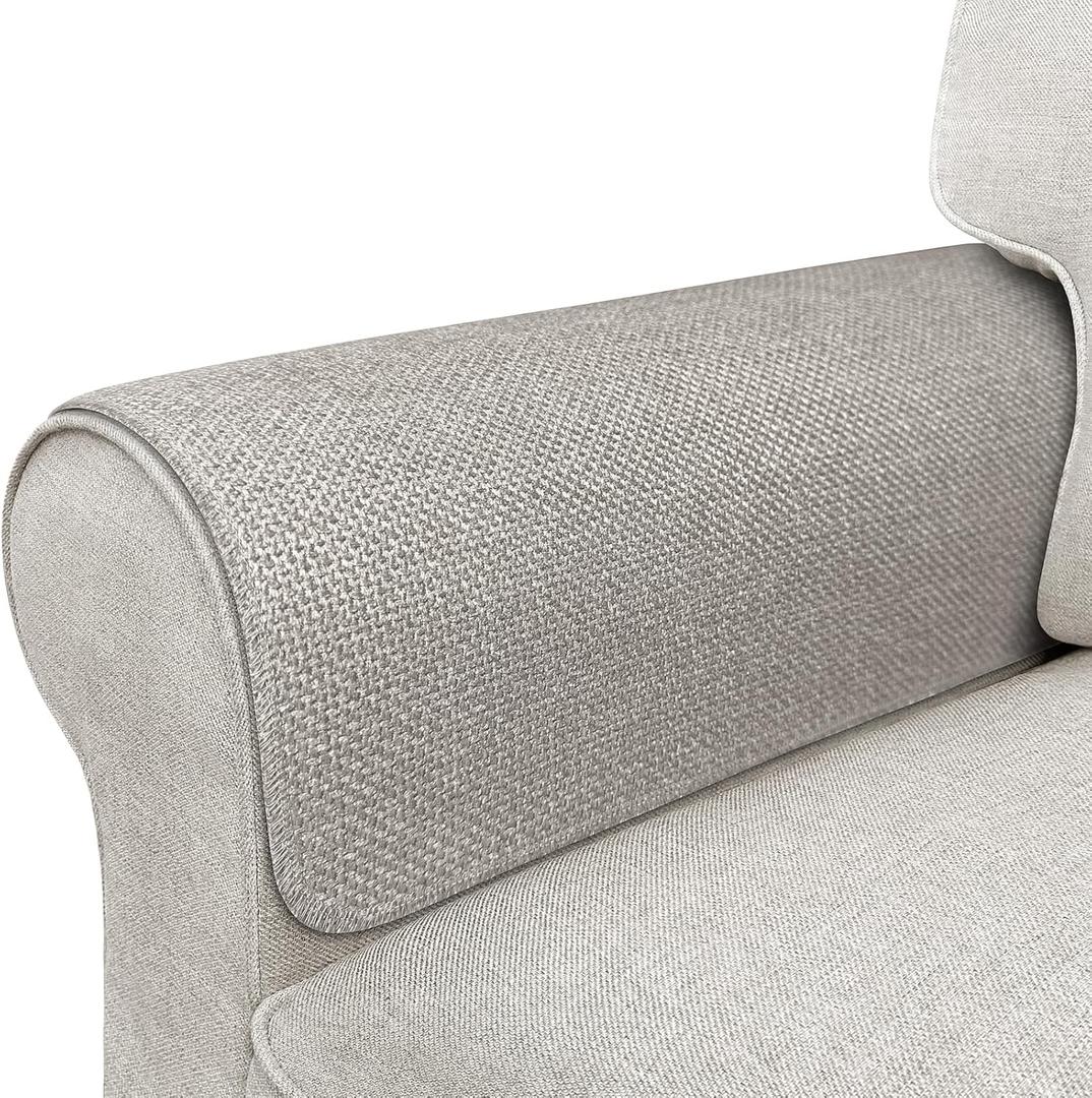 Couch Arm Covers, Waterproof Armrest Cover for Sofa, Armchair, Loveseat, Non-Slip Recliner Arm Cover, Sofa Arm Covers, Headrest Covers, Arm Chair Covers Set of 2 (Taupe, 24"20")