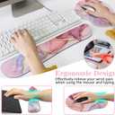 LATEEFAH Mouse Pad with Wrist Rest, 3-in-1 Gaming Mouse Pad, Keyboard Wrist Rest, Ergonomic Memory Foam Mousepad with Wrist Support for Computer Keyboard